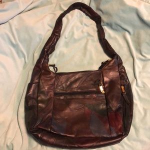 Vegan patchwork satchel